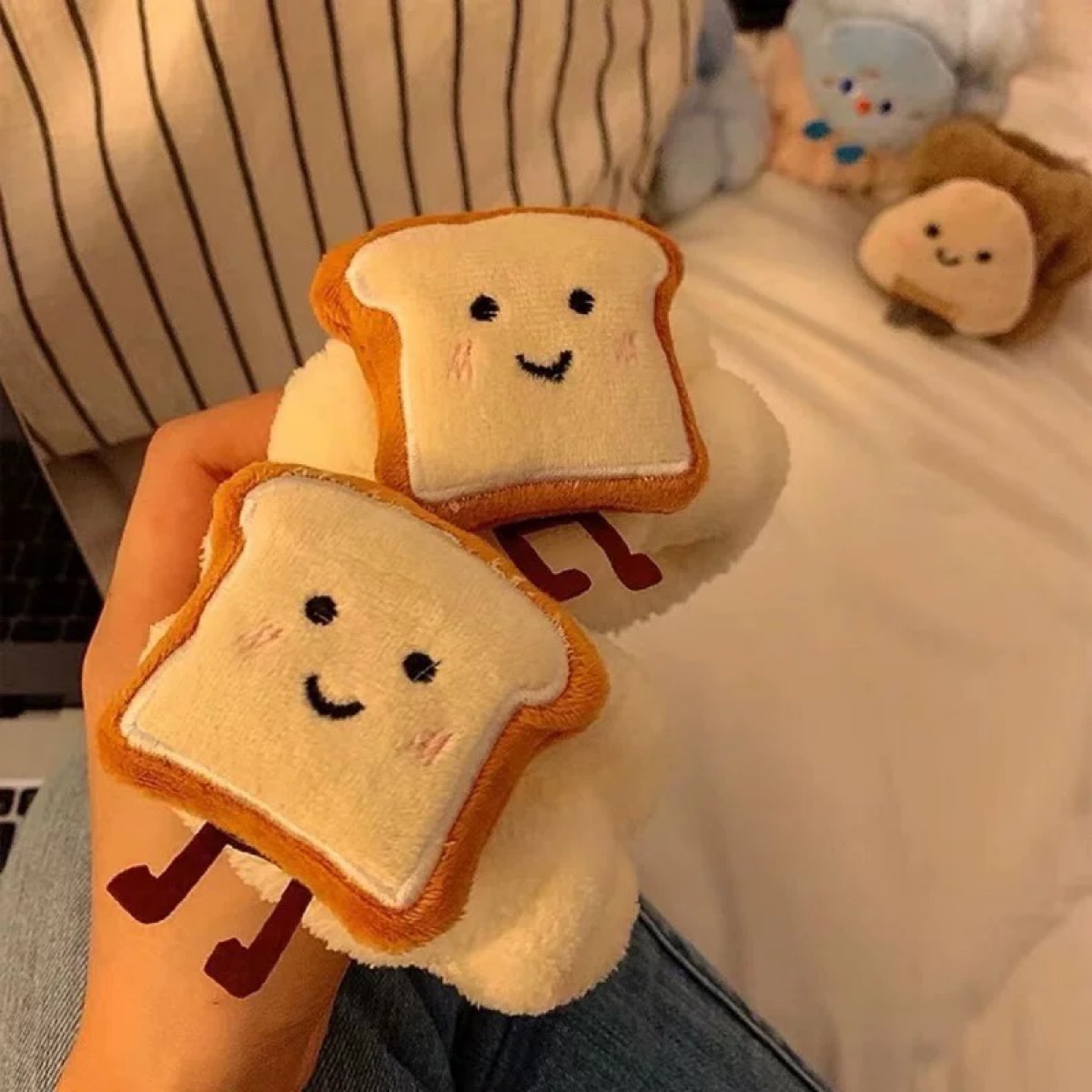 New‼️Cute Bread & Rice Ball Plush Hair Ties & Wristbands - photo 3