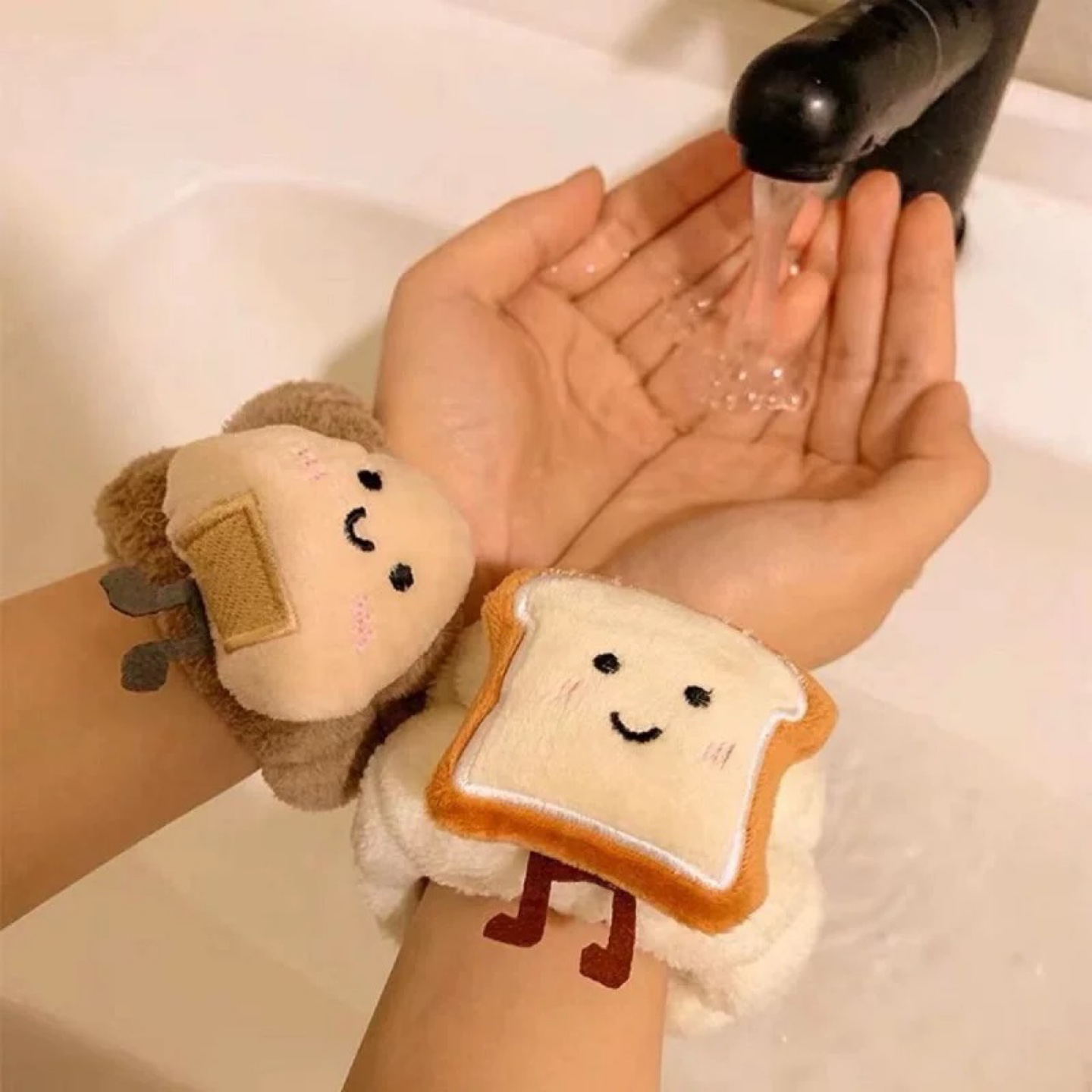 New‼️Cute Bread & Rice Ball Plush Hair Ties & Wristbands