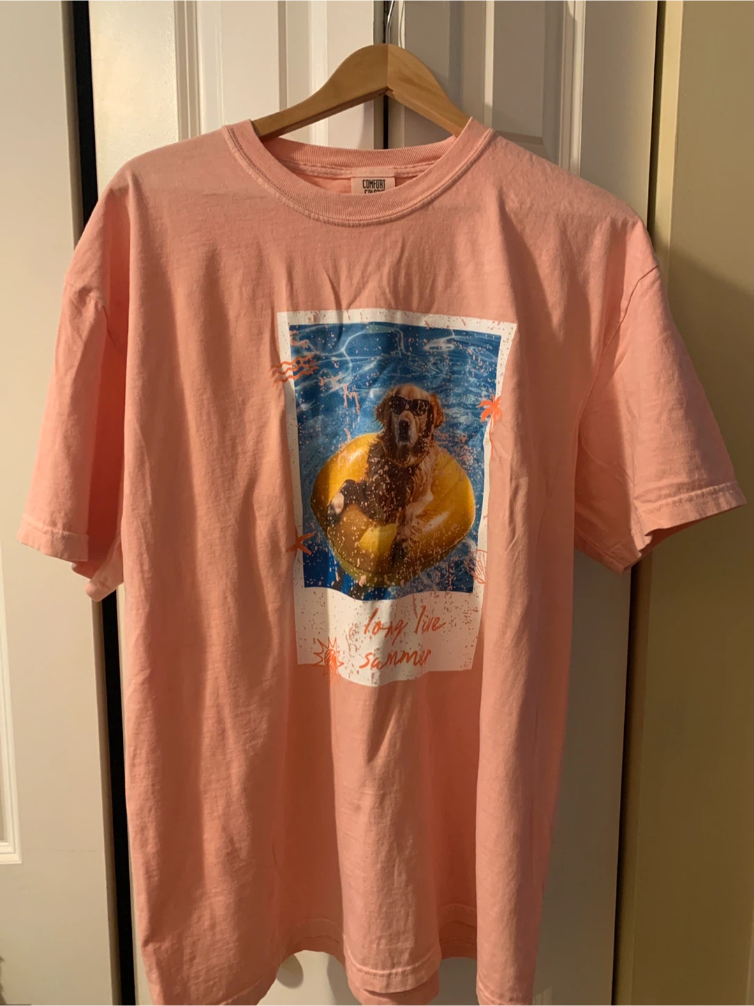 Pink Lily XL T-shirt - Dog Graphic for Summer🧡