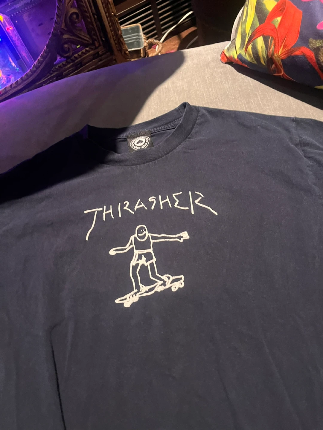 Thrasher x Alstyle Classic Navy T-Shirt, Size M - photo 2