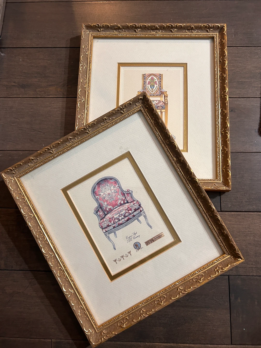 Gold Ornate Frames Framed Chair Printings