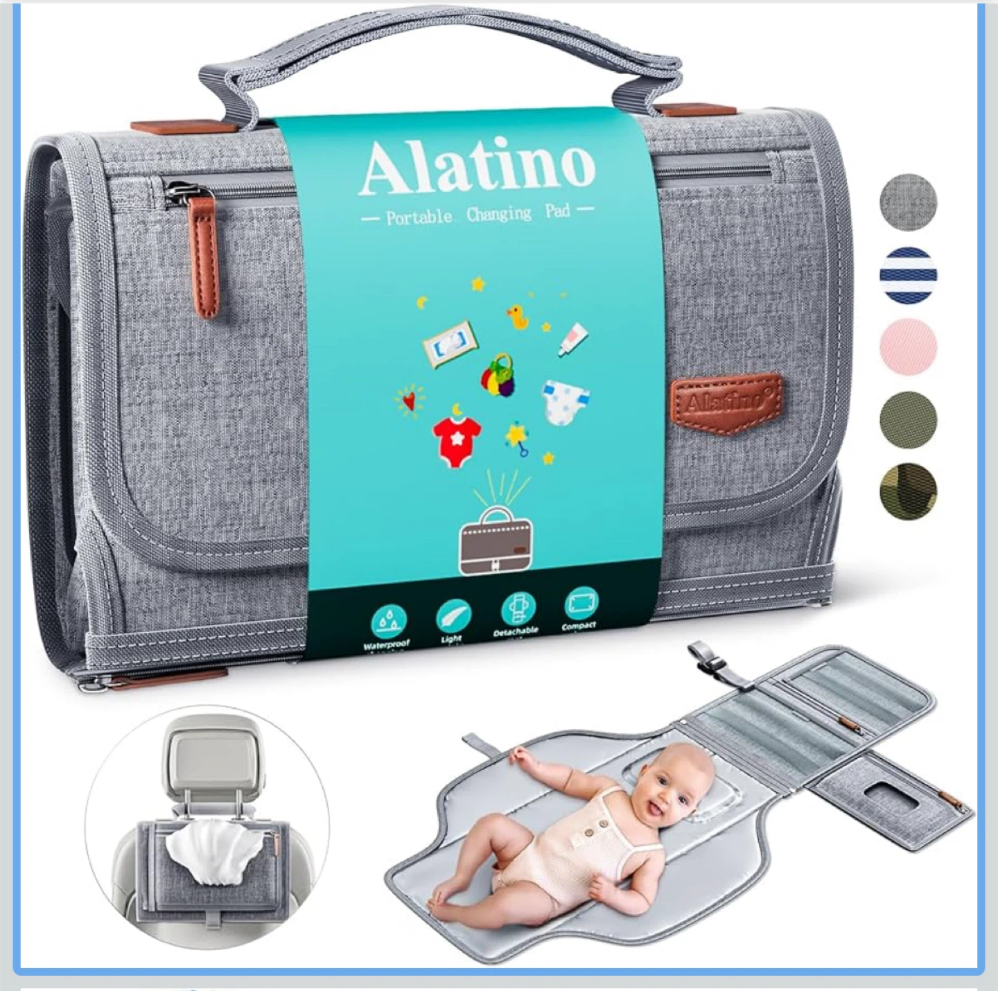 Alatino Portable Changing Pad & bag - photo 4