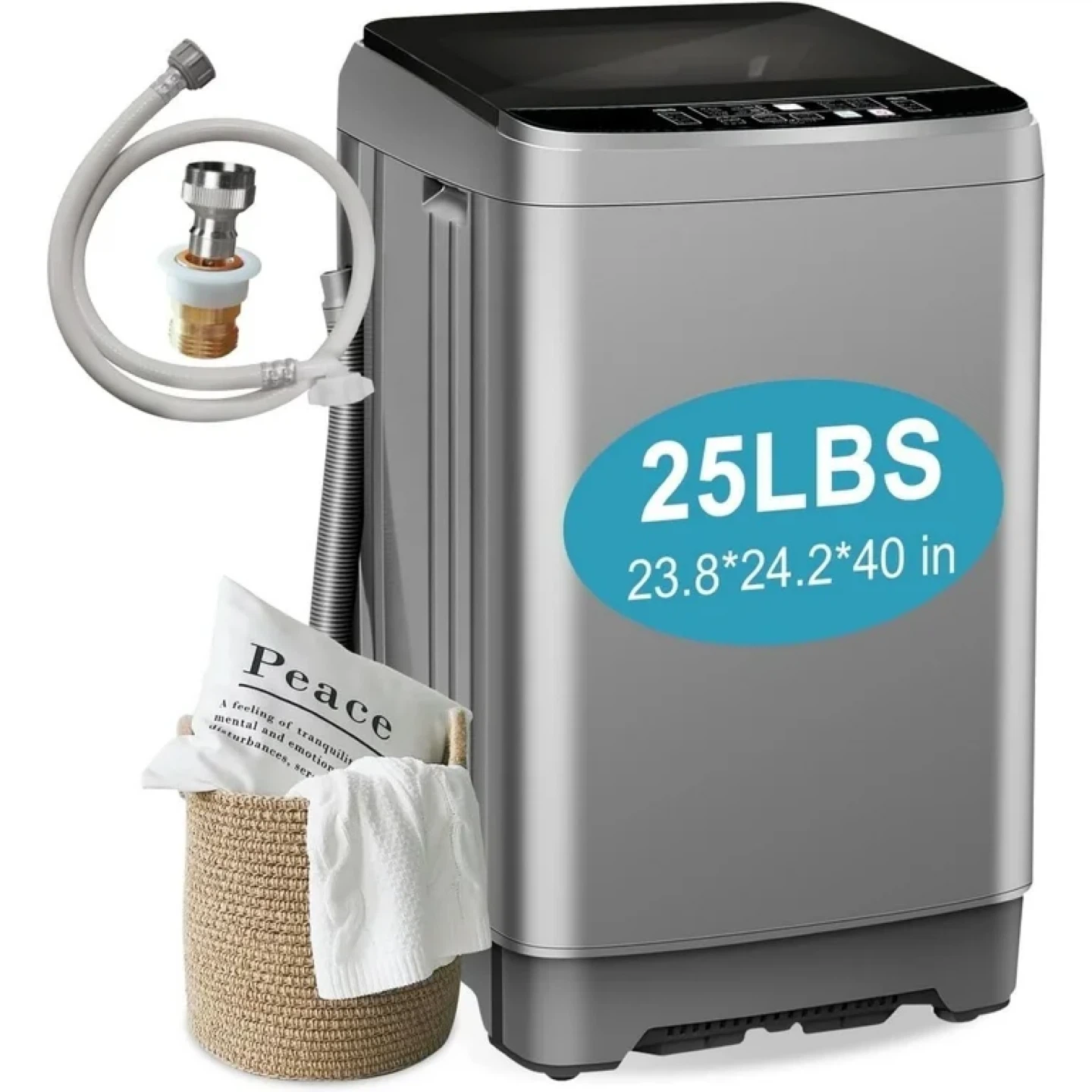 25LBS Portable Washing Machine - 23.8x24.2x40 in
