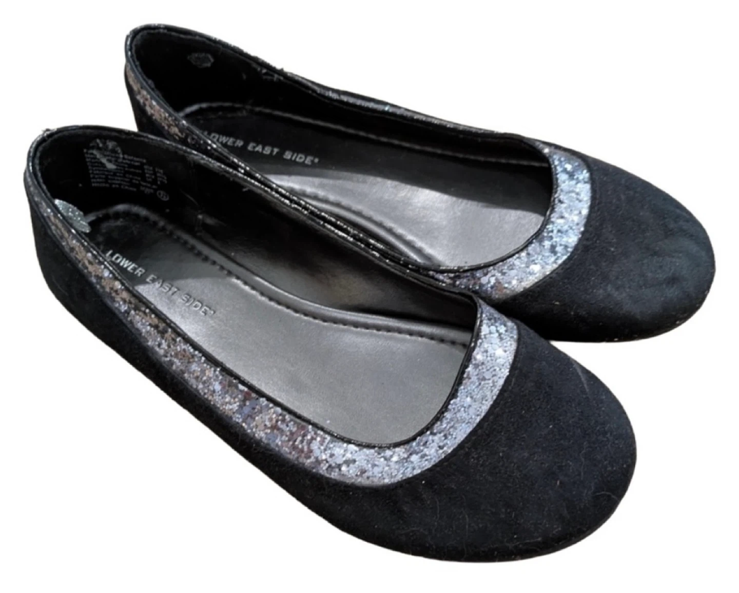 Black Ballet Flats with Silver Trim