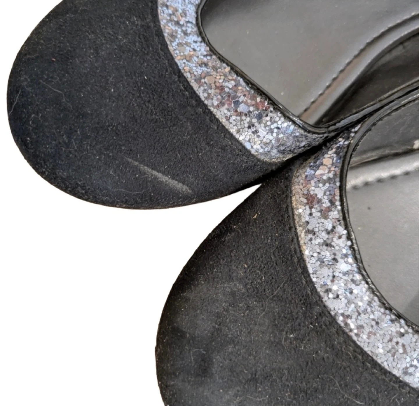 Black Ballet Flats with Silver Trim - photo 4