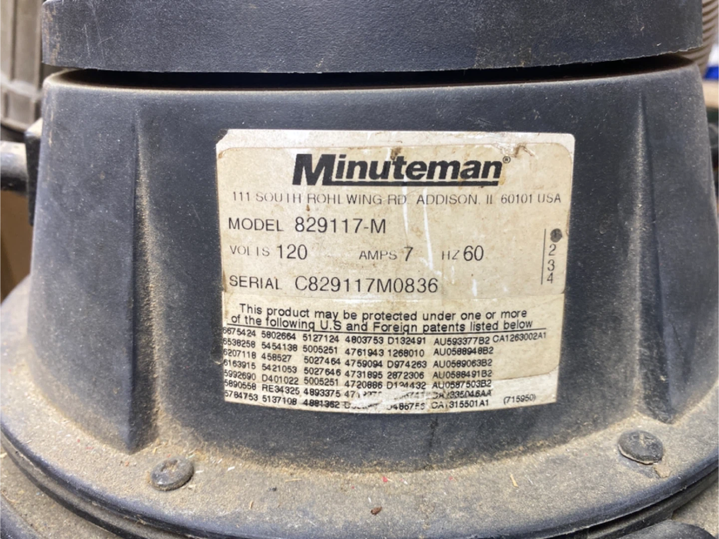 Minuteman HEPA Vacuum Model 829117-M - photo 3