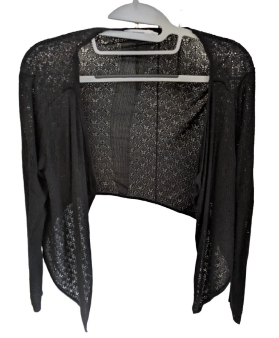 Elegant Black Open-Front Sweater