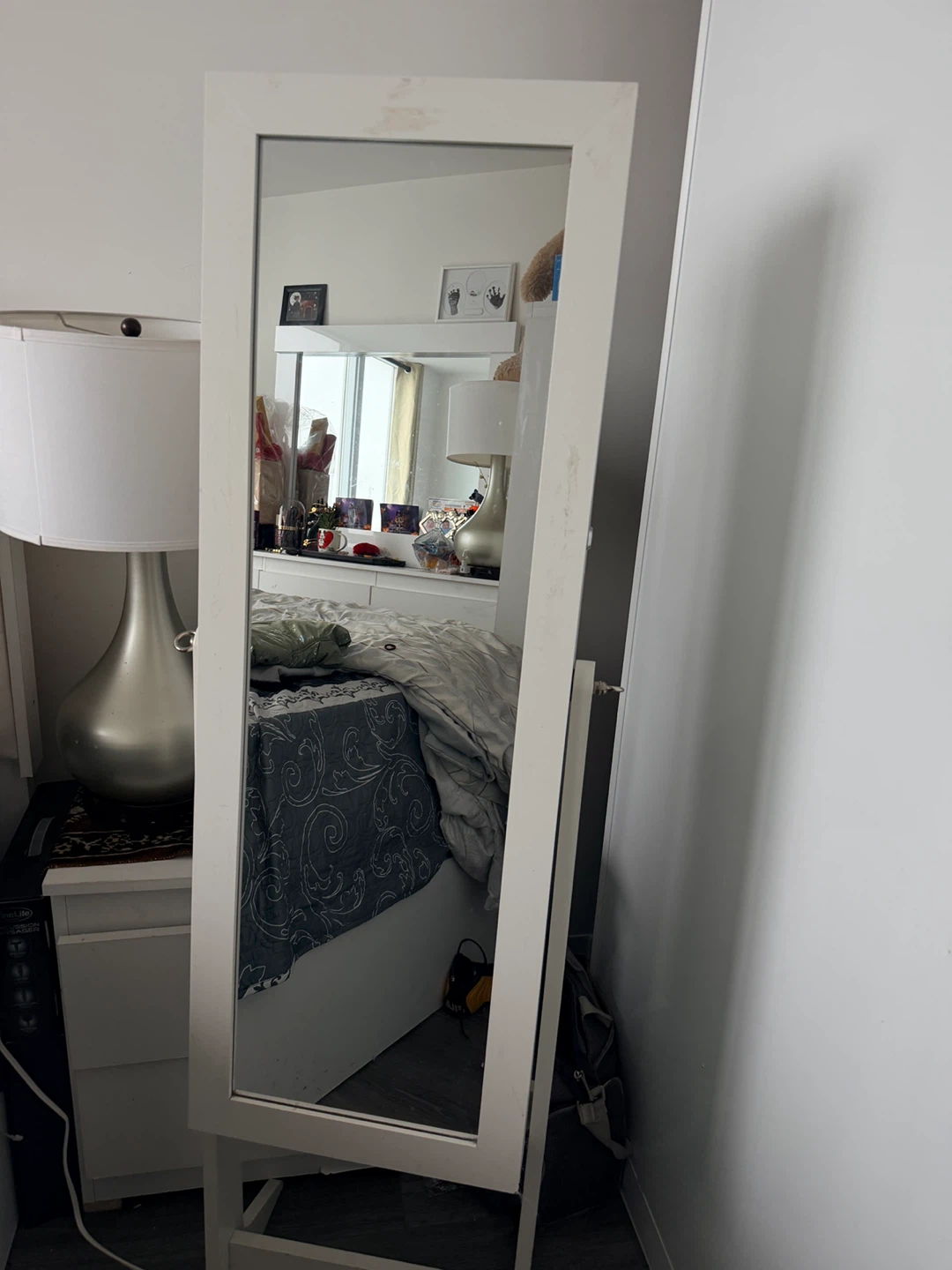 White Jewellery Armoire with Mirror - photo 2