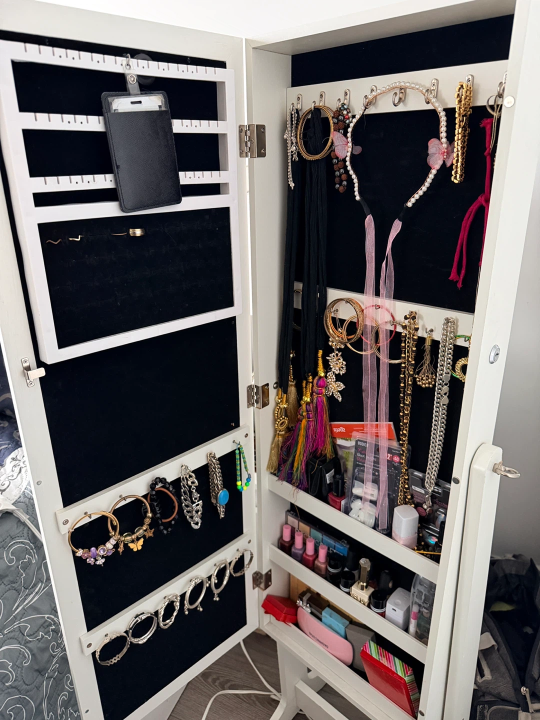 White Jewellery Armoire with Mirror - photo 4