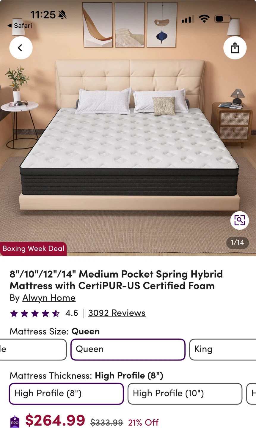 Queen Size Alwyn Home Hybrid Mattress - photo 2