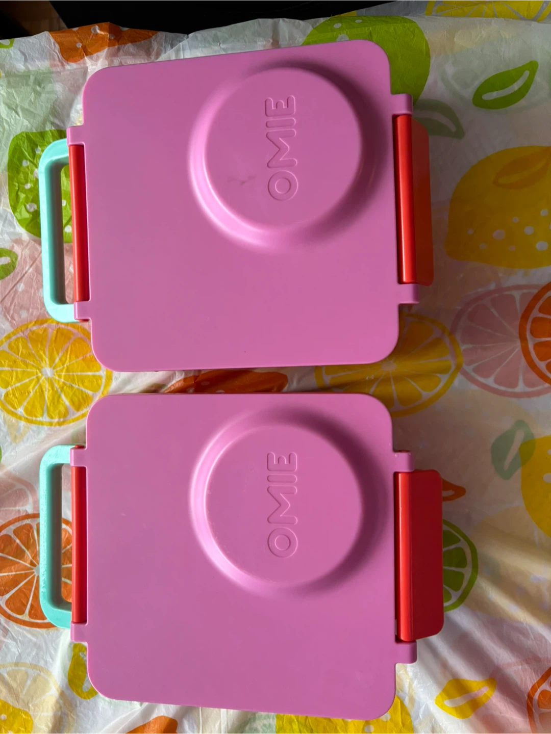 OmieBox Bento Lunch Box - Pink/Orange