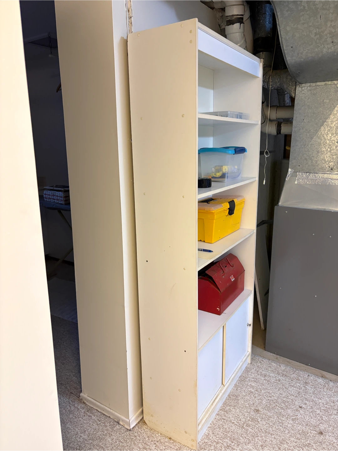 White Bookshelf with Sliding Doors - photo 2