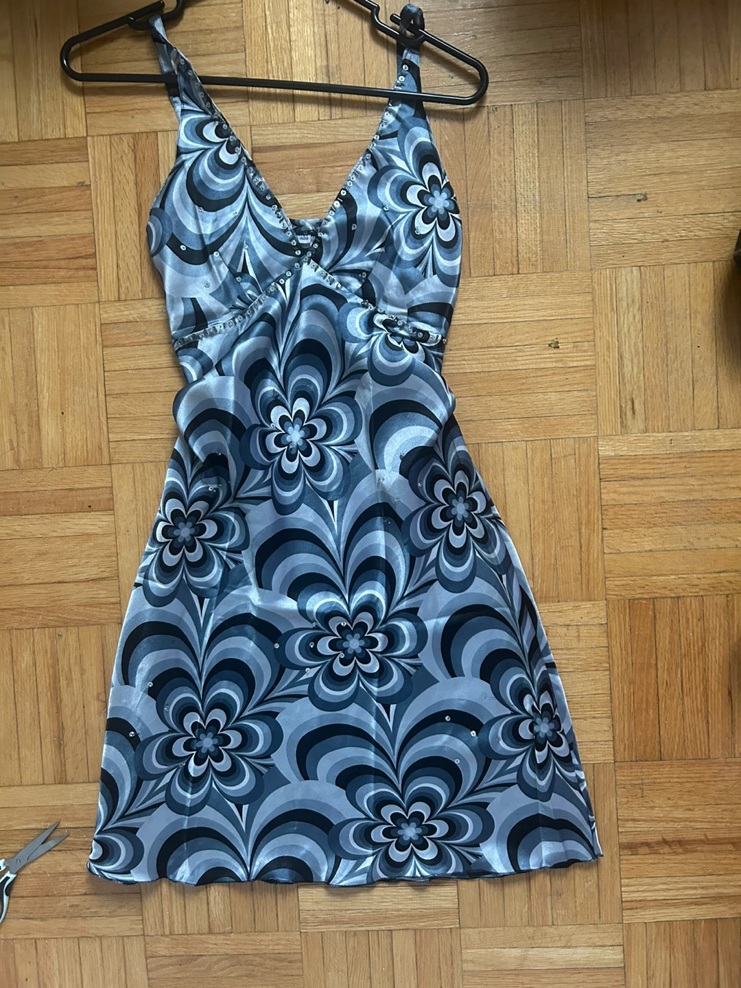 Floral Print Dress - Blue/Grey