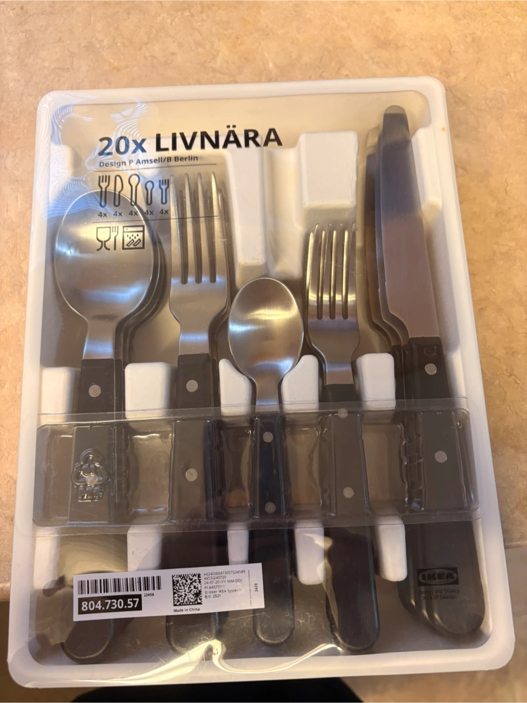 IKEA LIVNÄRA 20-Piece Cutlery Set - New in Package!