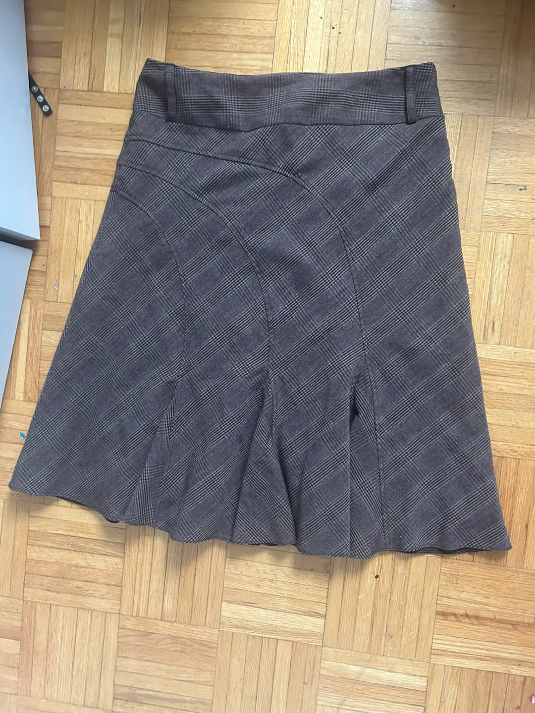 Brown Plaid Skirt