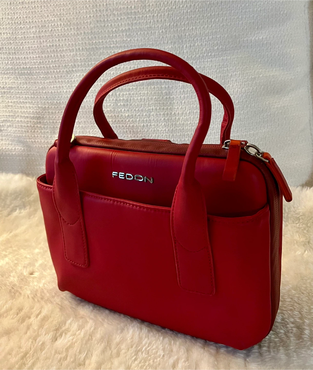 Fedon Red Designer Handbag
