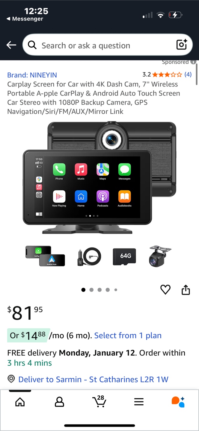 Brand New Carplay Screen w/ 4K Dash Cam