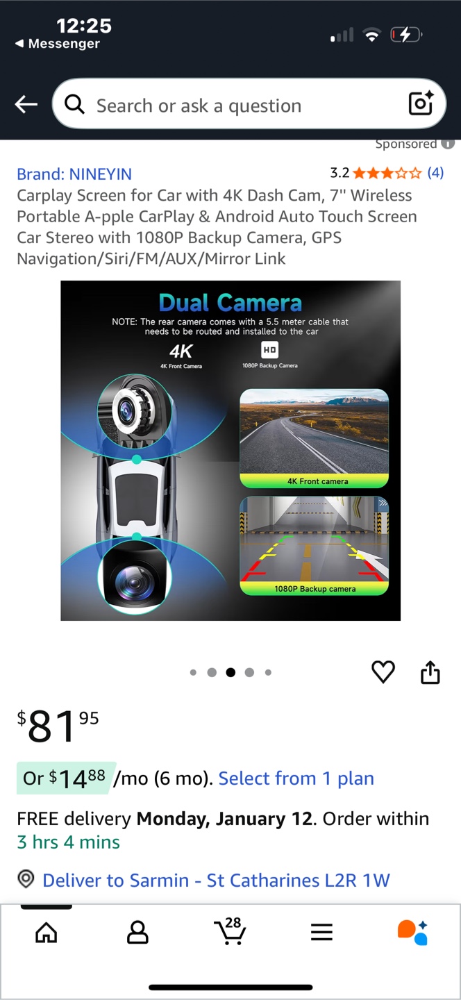 Brand New Carplay Screen w/ 4K Dash Cam - photo 3
