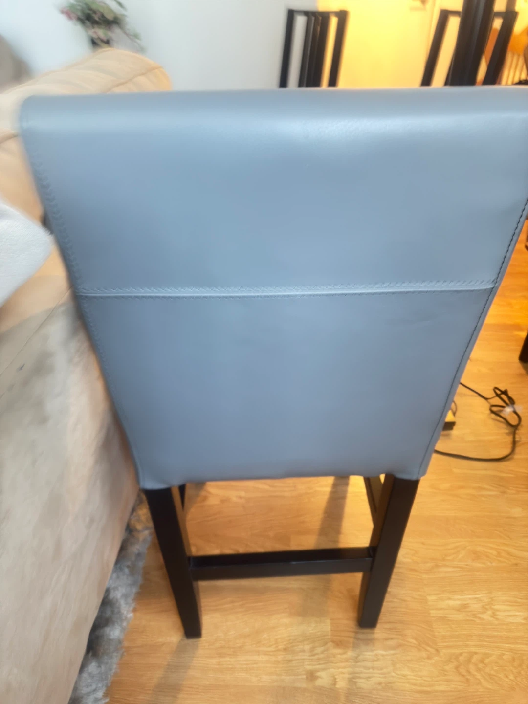 Grey Leather Bar Stool - photo 2
