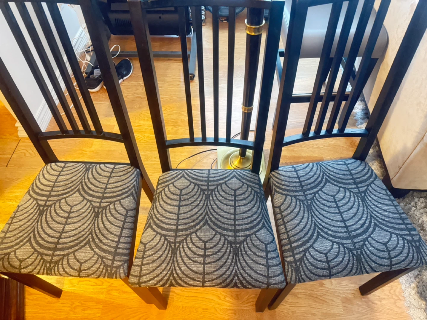 Set of 3 Wooden Dining Chairs