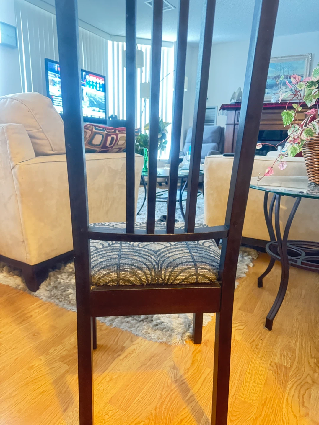 Set of 3 Wooden Dining Chairs - photo 2