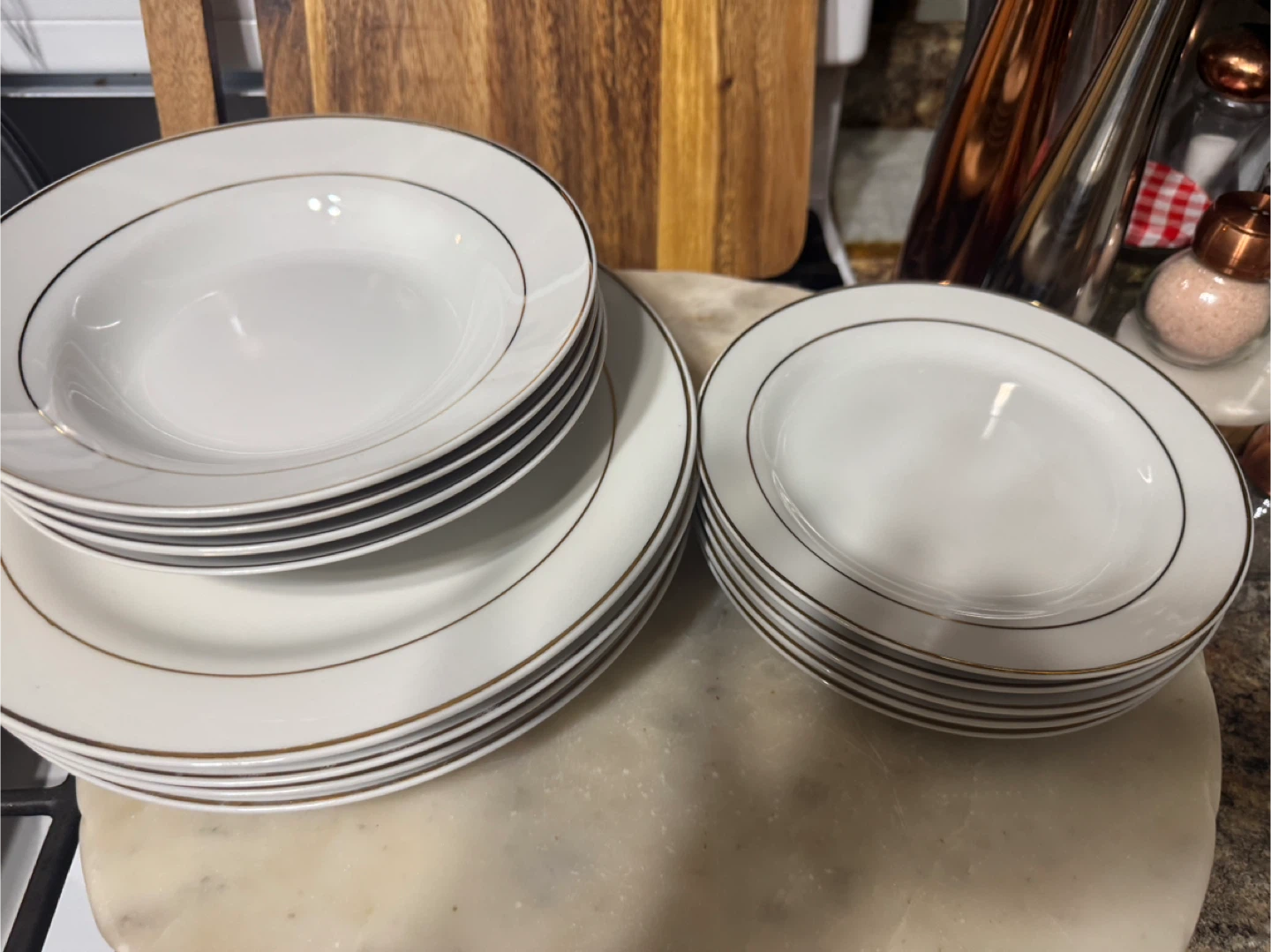 CELEBRATION White  Porcelain Plates with Gold Trim - photo 2