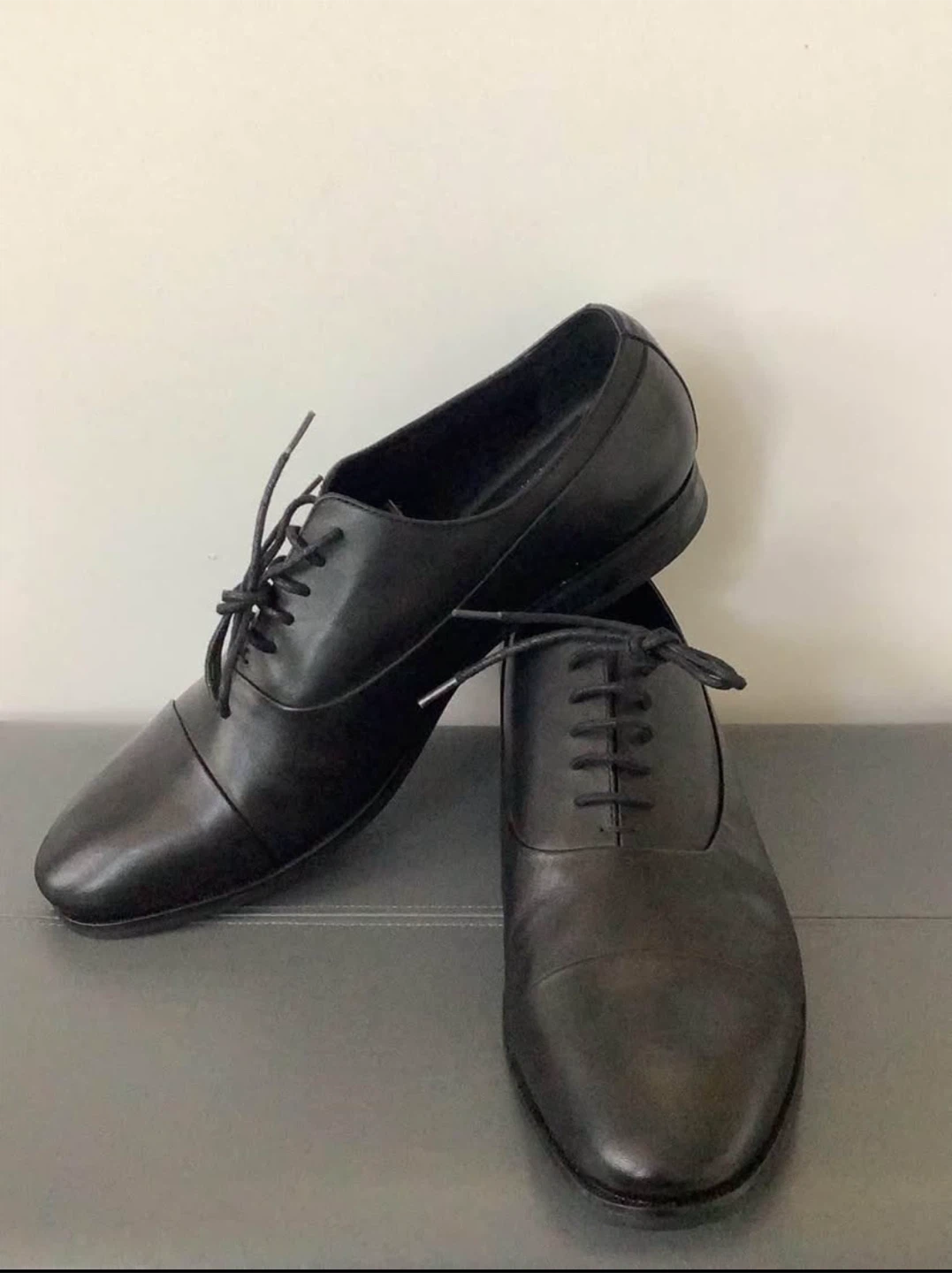 Geox Respira Black Leather Dress Shoes
