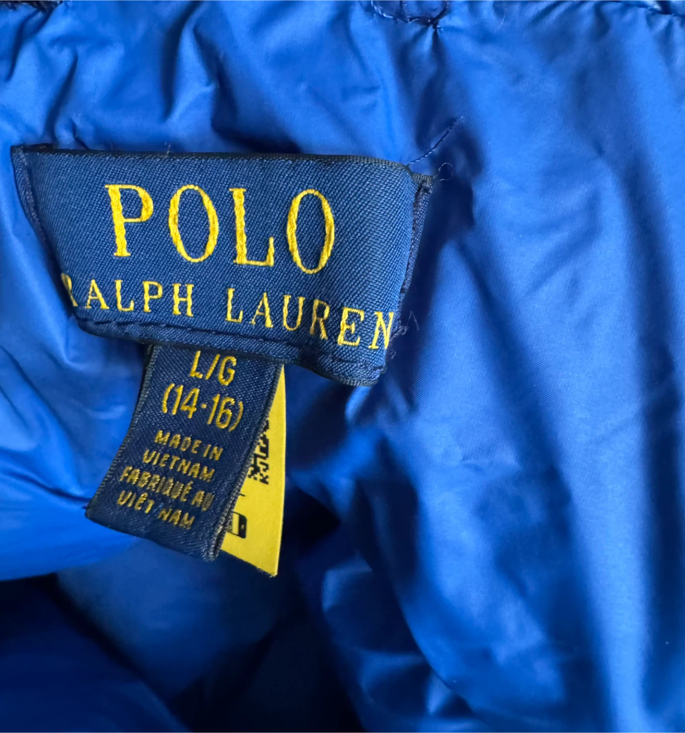 Polo Ralph Lauren Blue Puffer Jacket, Size L (14-16) - photo 2