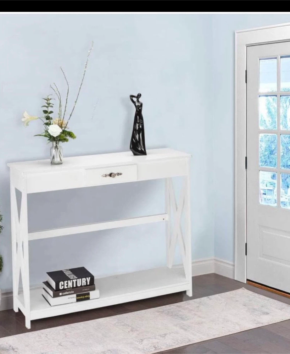 White Console Table with Drawer