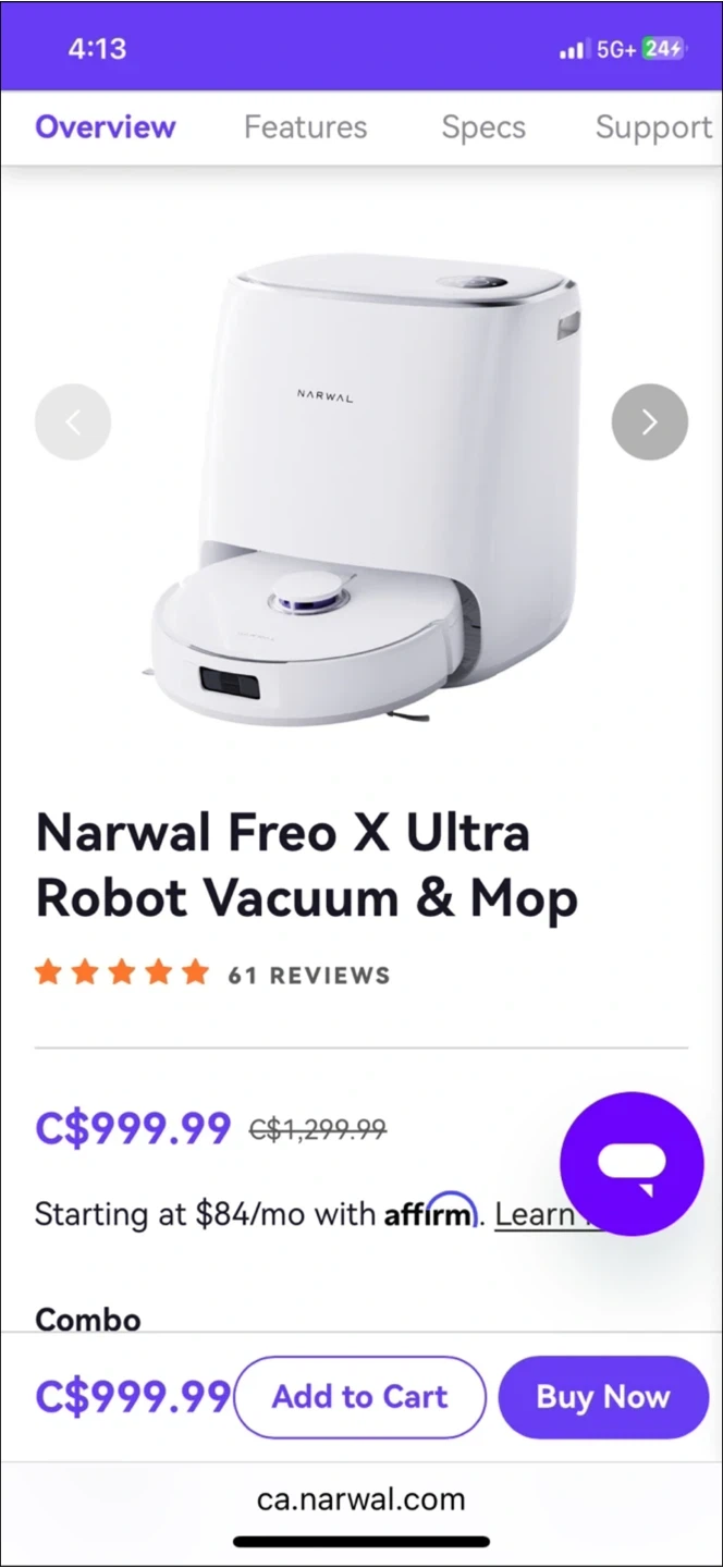 Narwal Freo X Ultra Robot Vacuum new in box & Mop - NEW - photo 4
