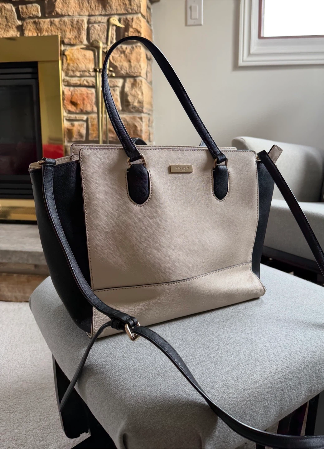 Kate Spade Satchel - Black & Beige