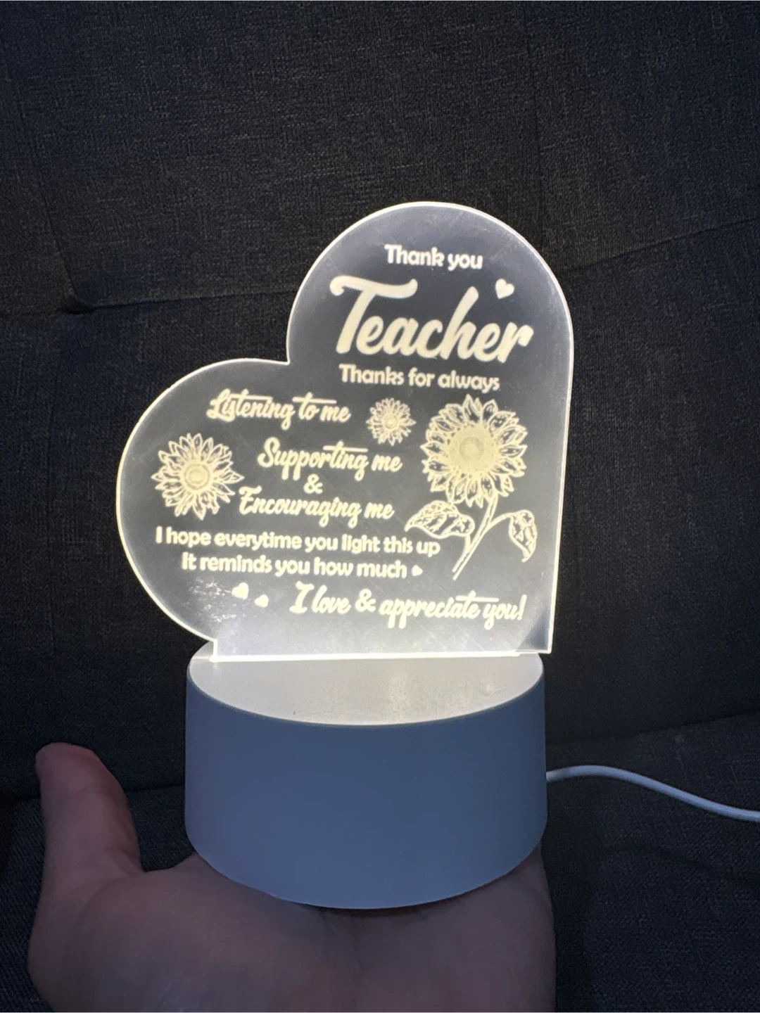 Teacher Gift: Heart-Shaped LED Light
