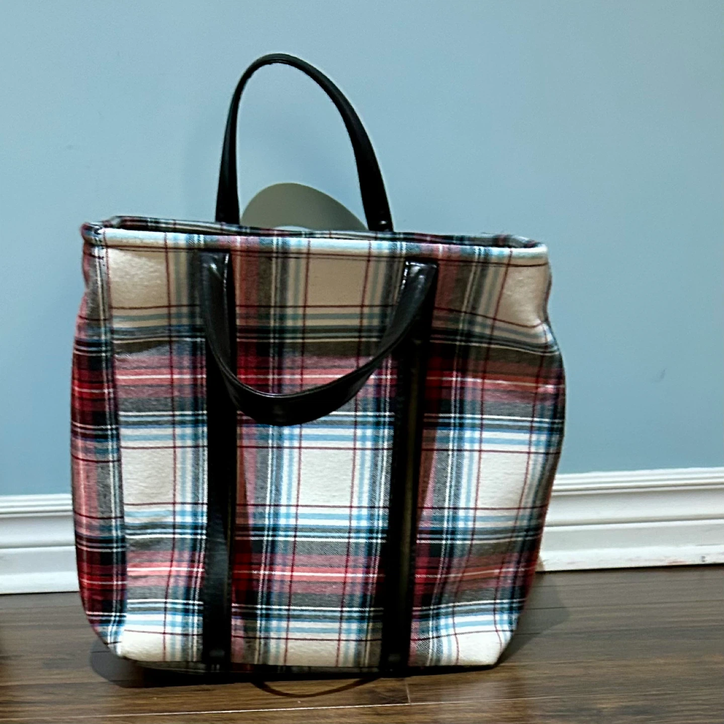 🧡Cube Plaid bin with handles