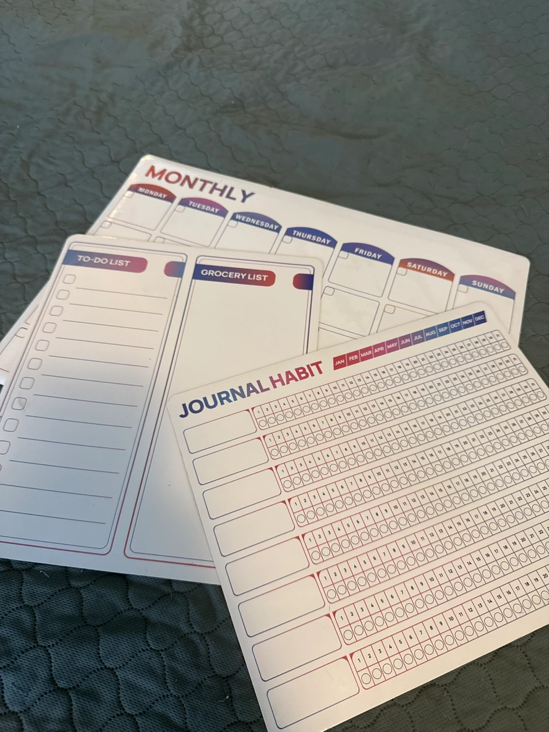 Magnetic Monthly, To-Do, Grocery List, Journal Habit Boards