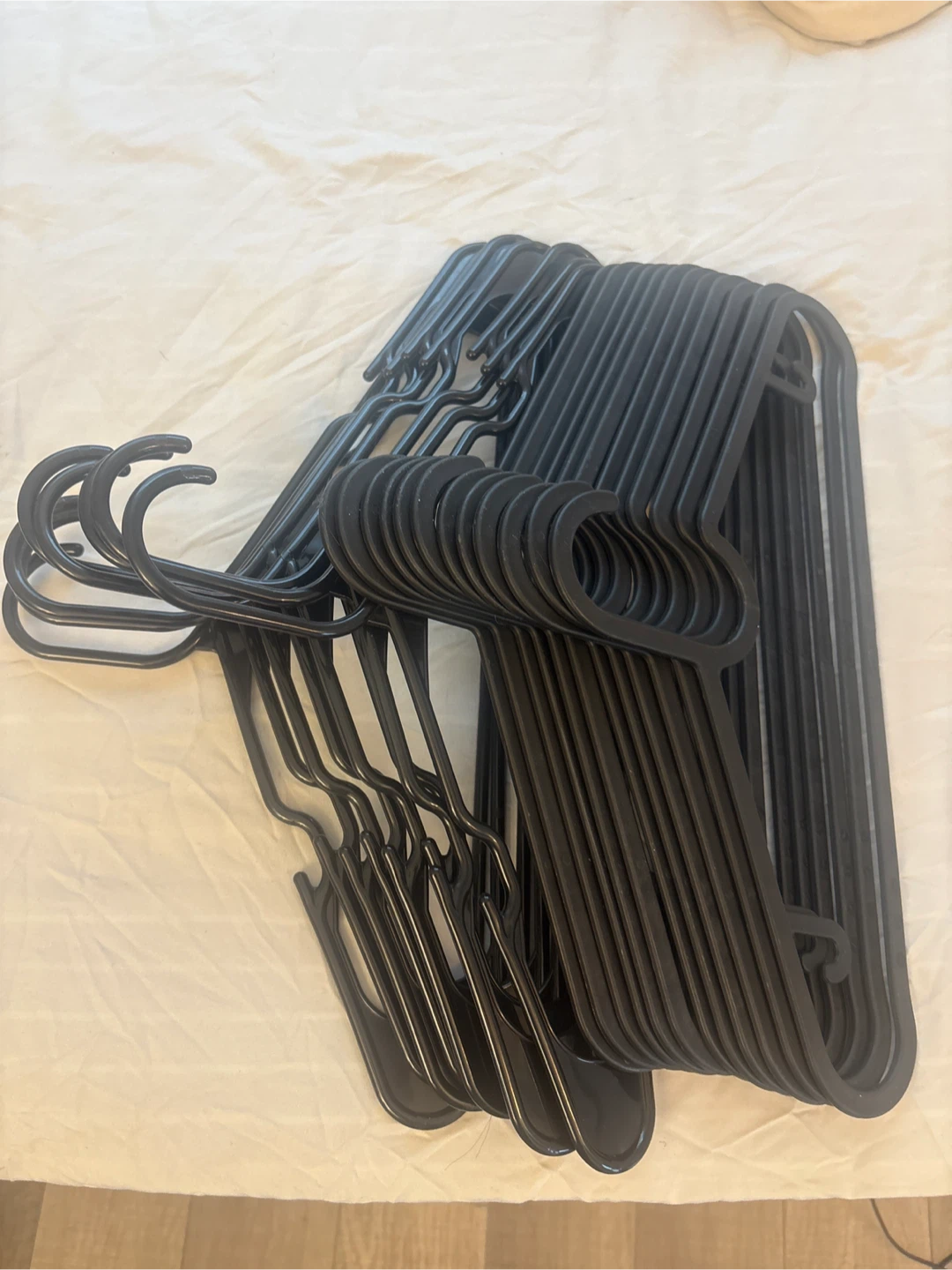 Black Plastic Clothes Hangers - Lot of 20