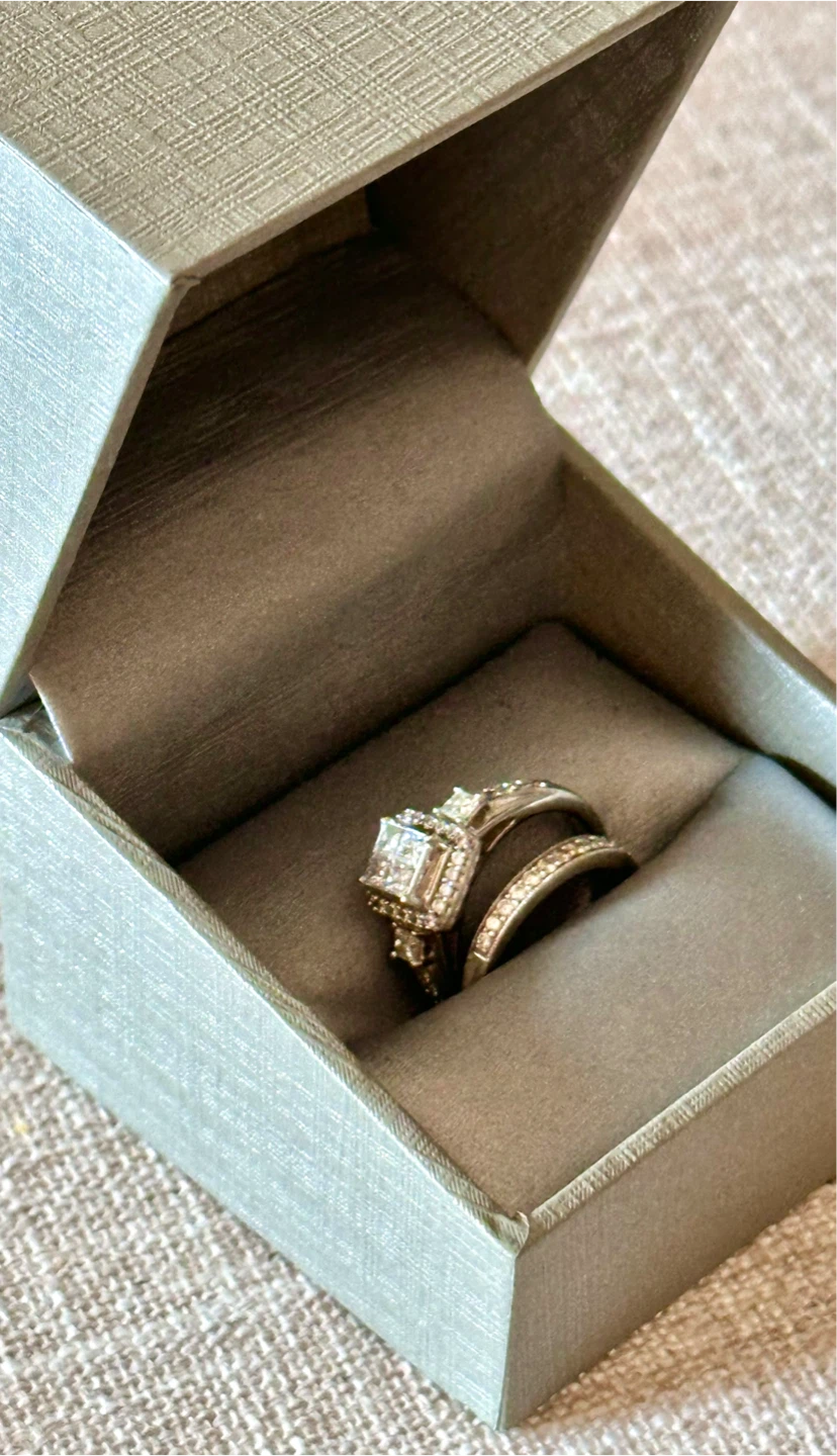 💍Diamond Bridal Set & Men’s Wedding Band – White Gold - photo 5