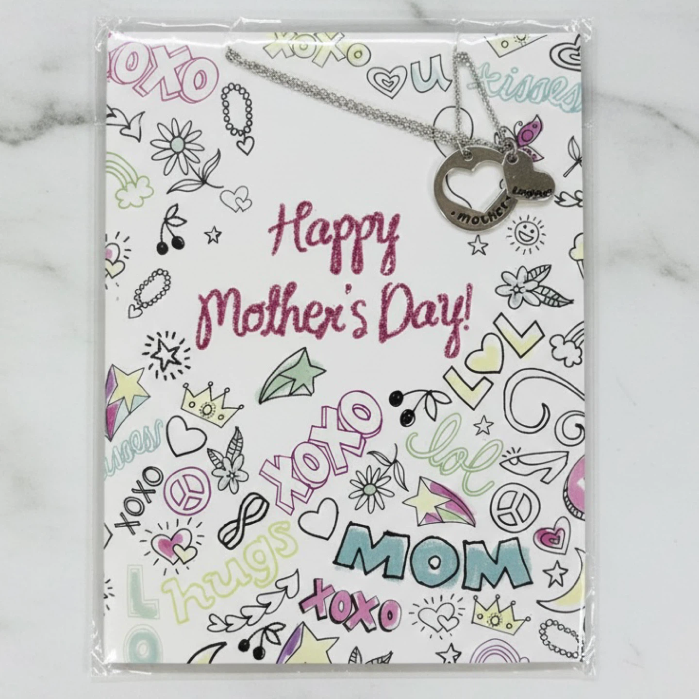 Claires Mothers Day Greeting Card Mother Daughter Necklace Set
