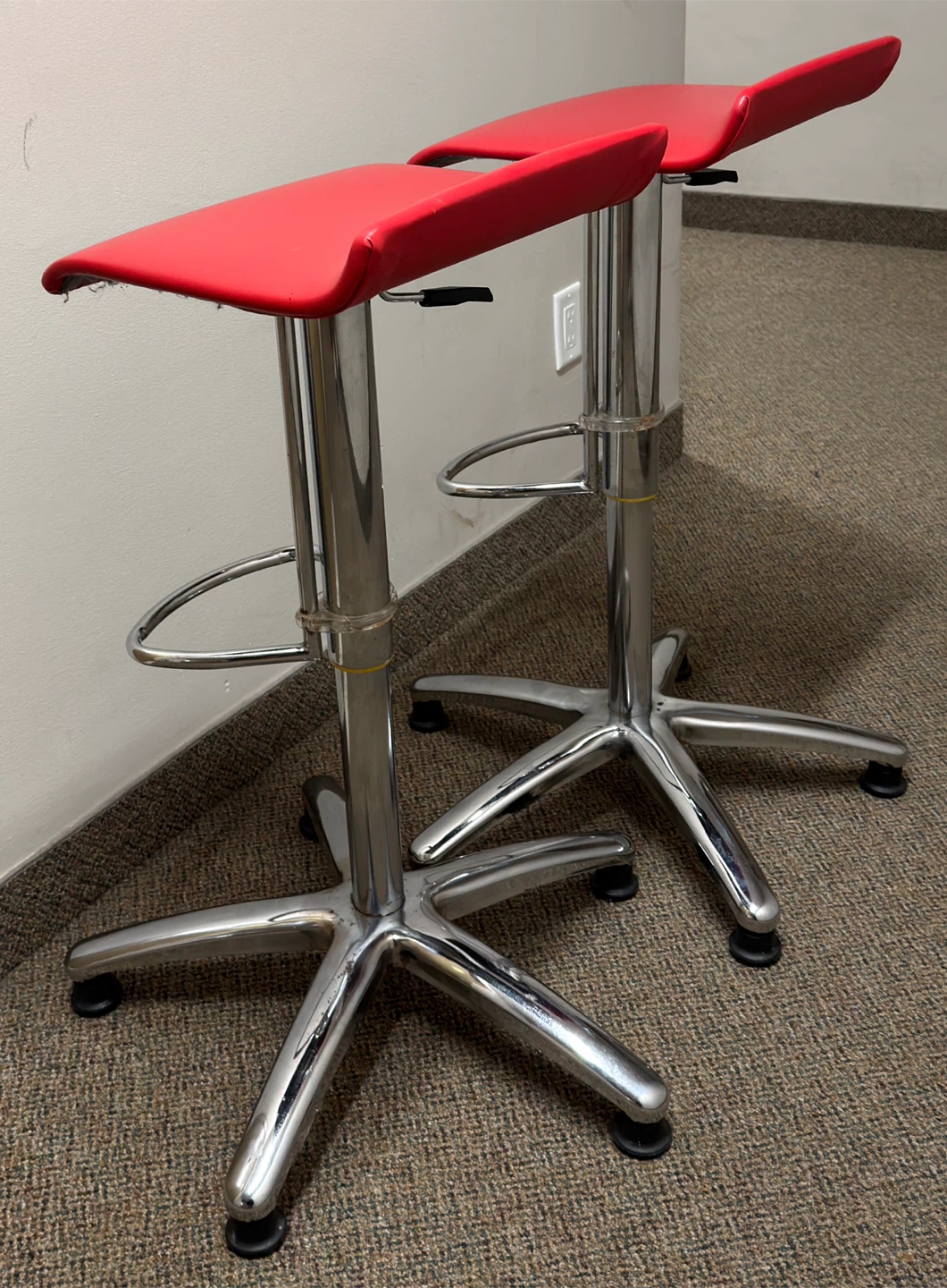 Adjustable Red Bar Stools (Set of 2) - photo 2