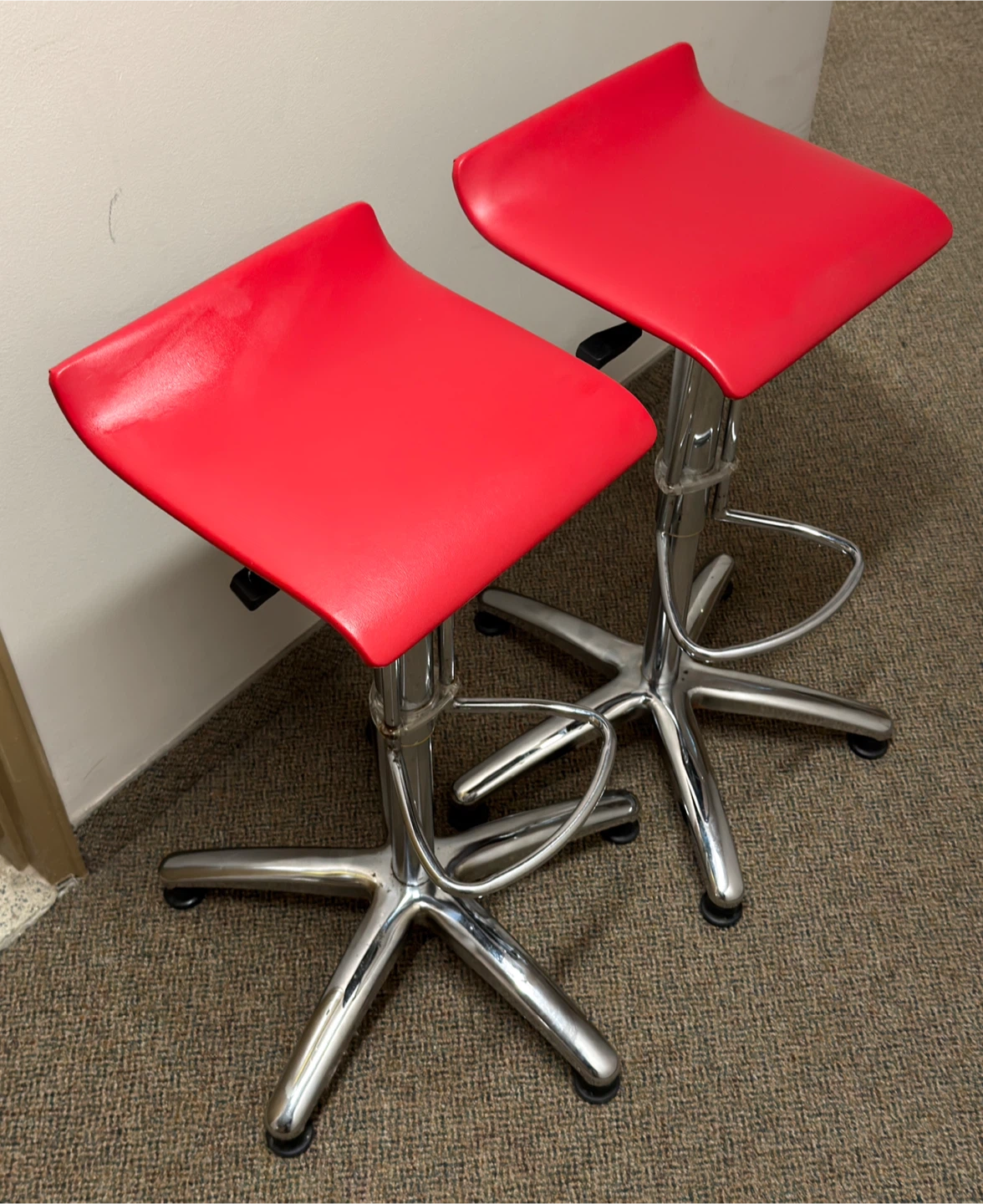 Adjustable Red Bar Stools (Set of 2) - photo 3