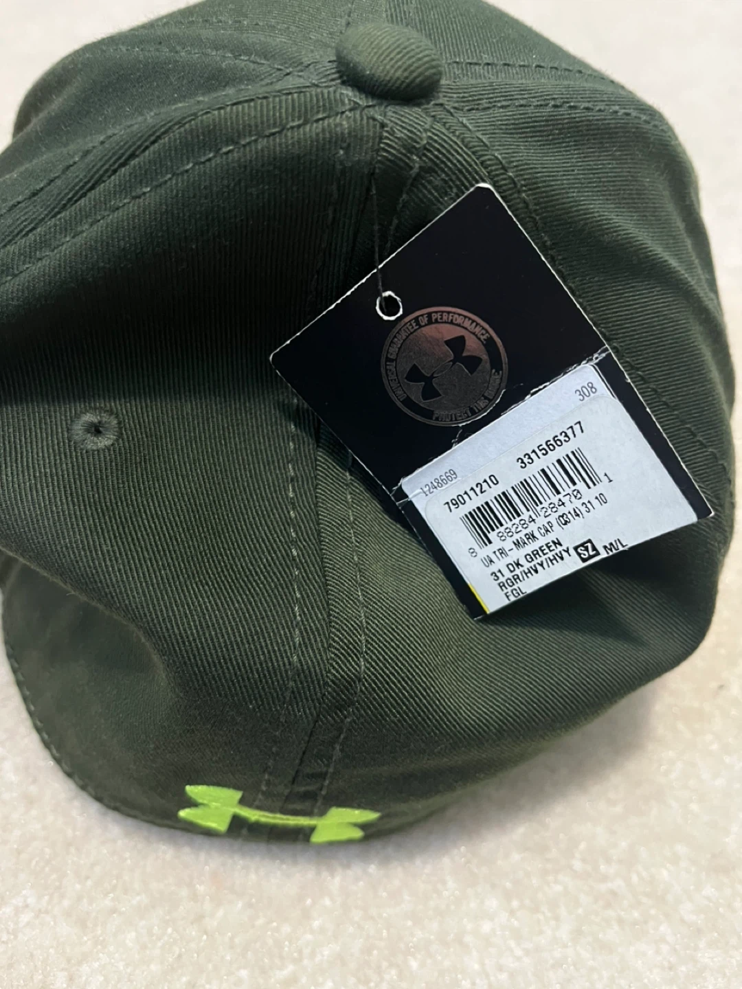 Under Armour Olive Green Hat - Size MD/LG - photo 2