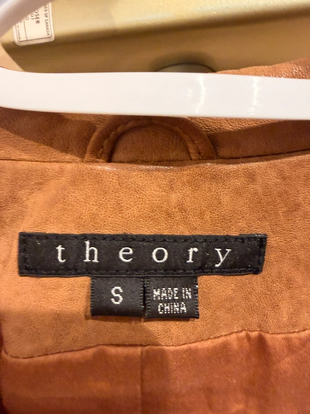 Theory Tan Leather Jacket, Size S🏆 - photo 5