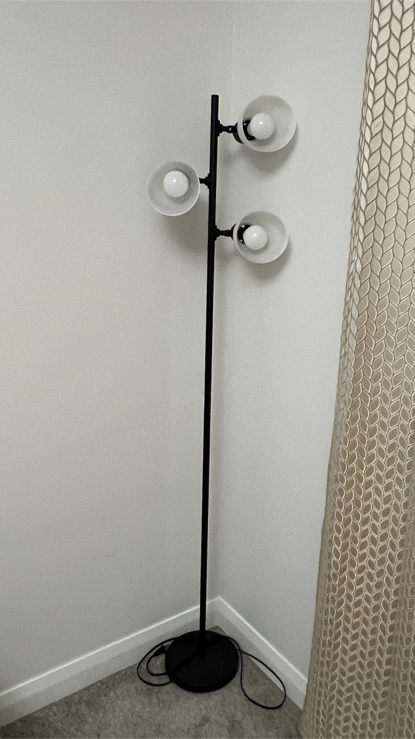Black 3-Light Floor Lamp