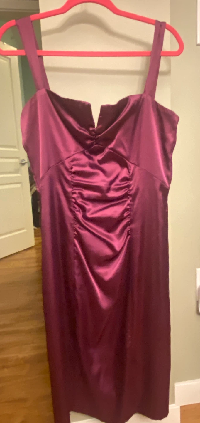 Burgundy Le Chateau Satin Dress Size M
