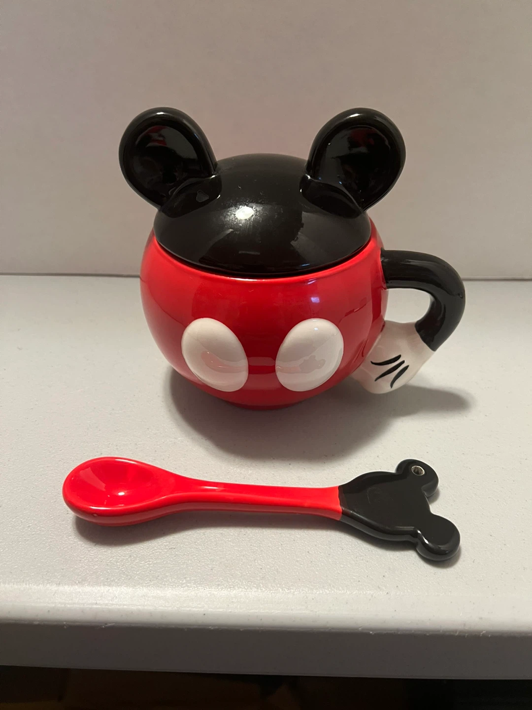 Mickey Mouse Sugar Bowl with Lid and Spoon - photo 5