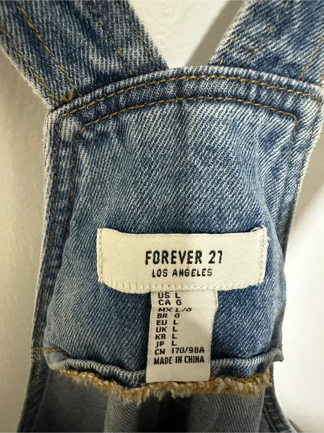 Forever 21 Denim Overalls - Size L - photo 2