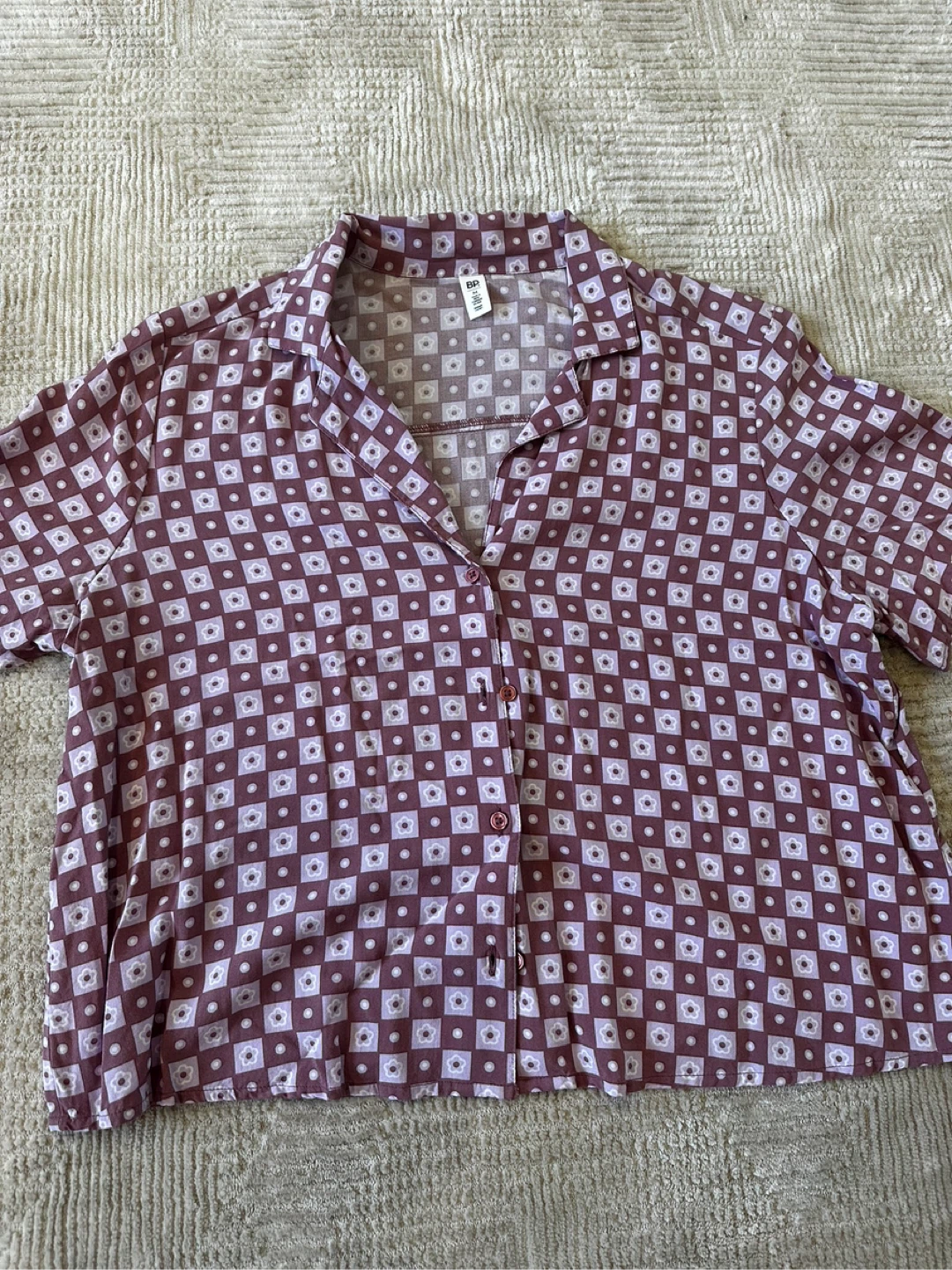 BP. Patterned Button-Up Shirt - Size M