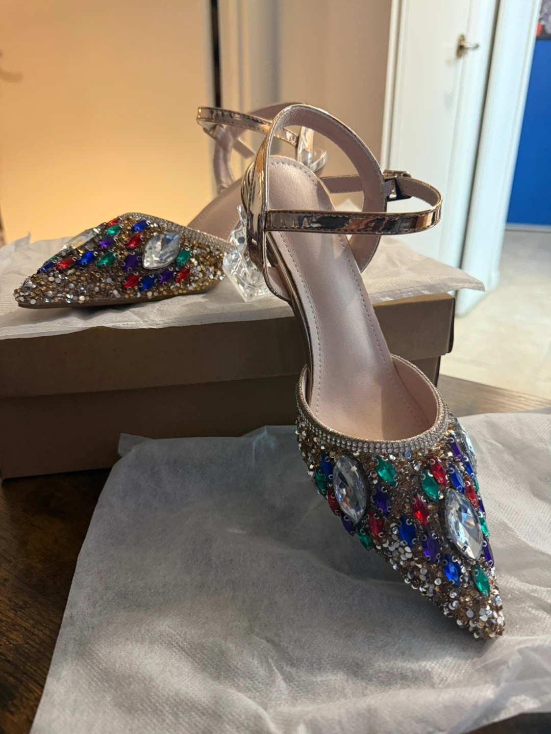Rhinestone Embellished Heels
