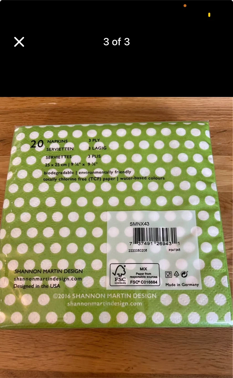 Shannon Martin Design  Napkins (20) bundle of 4 packs NEW - photo 3