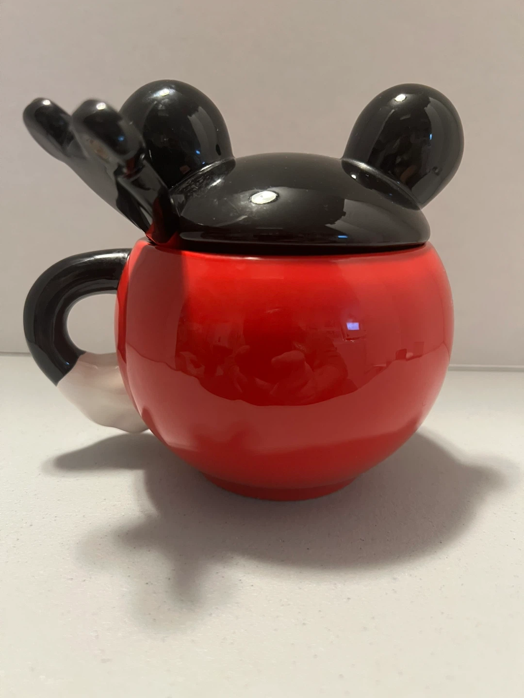 Mickey Mouse Sugar Bowl with Lid and Spoon - photo 4
