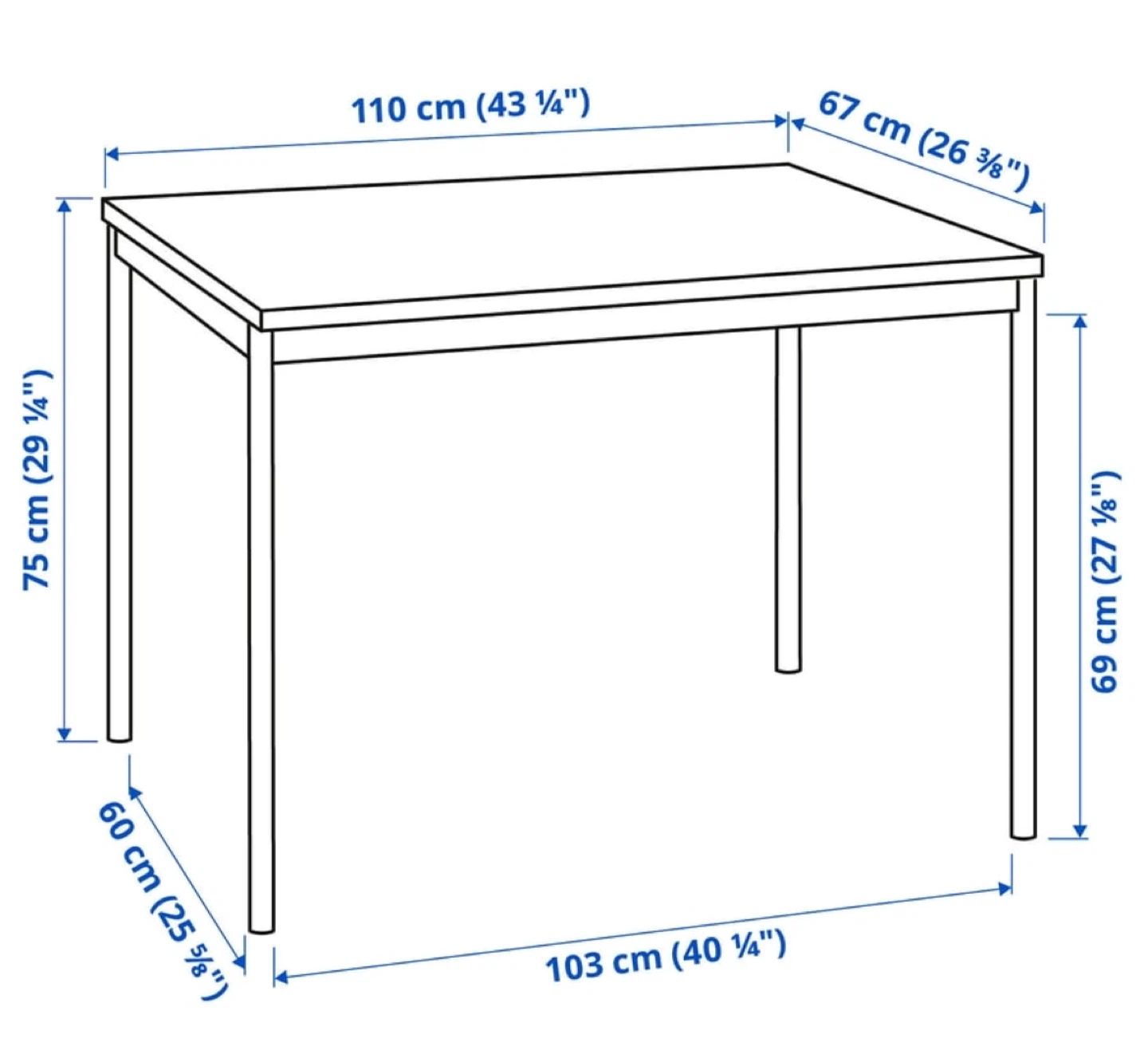 IKEA Linnmon / Adils Table - Black - 43 1/4" - photo 3